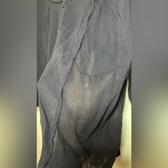 NWT Free People Midnight Navy Amore Gauze Button Down Shirt Size Small - Picture 13 of 13